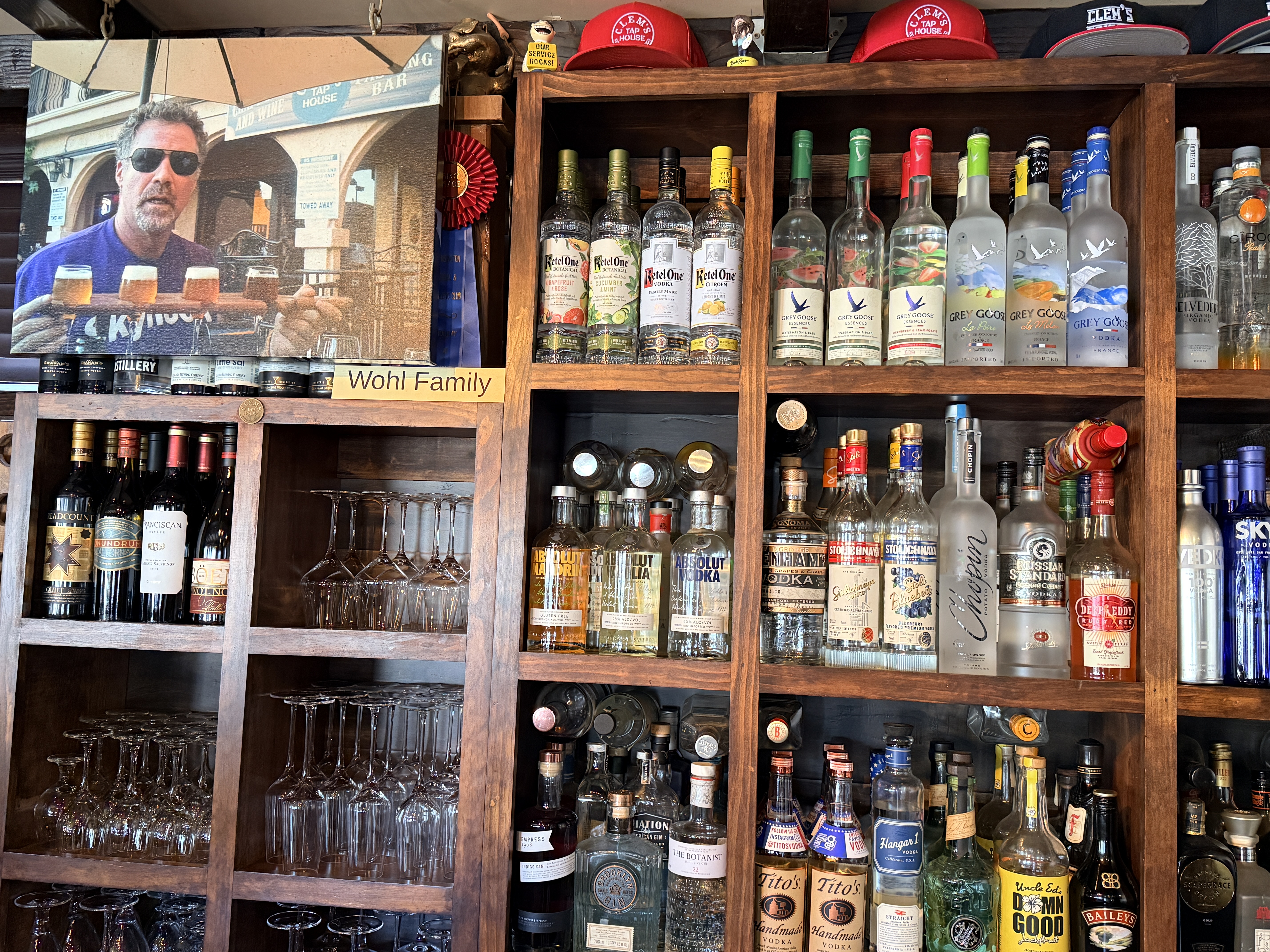 Spirits and selection behind the bar